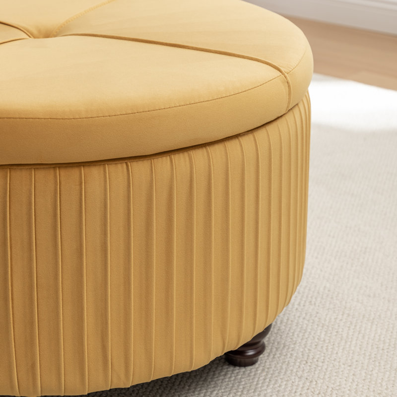 House of Hampton® Lavdosh Upholstered Round Storage Ottoman | Wayfair